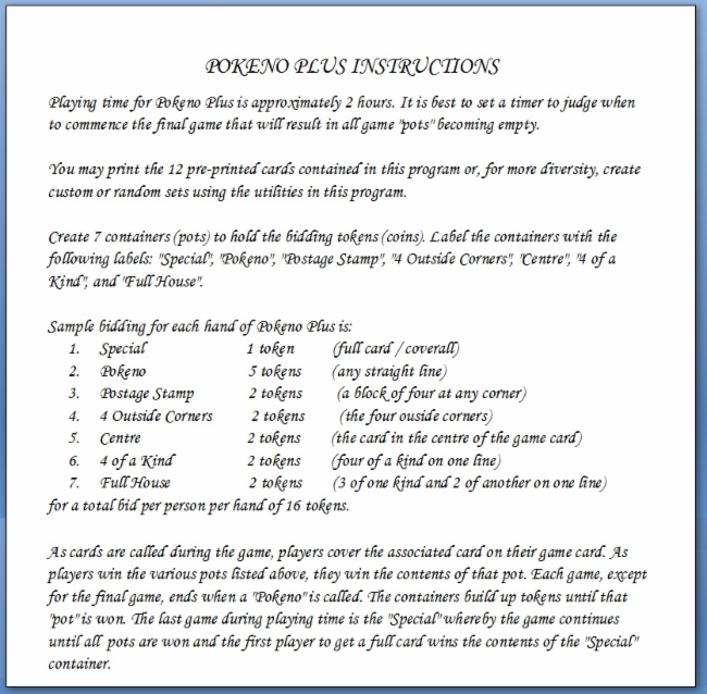 Pokeno Plus instructions